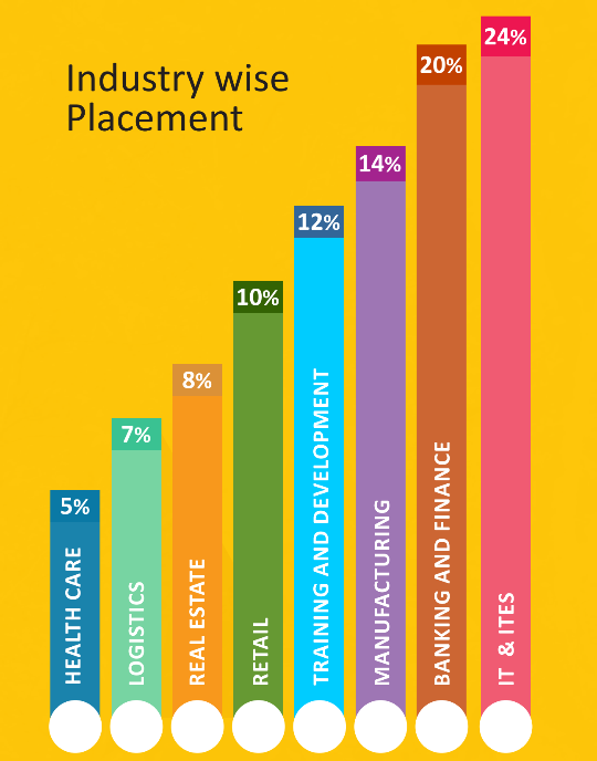 SNS B School Industry Wise Placement Details
