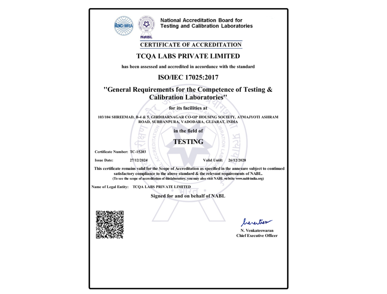 ias calibration certificate