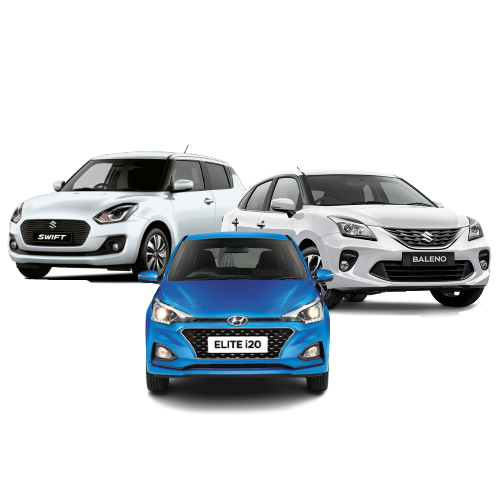 White manual hatchback self-drive car rental at Mopa Airport Goa - Right Car Rental