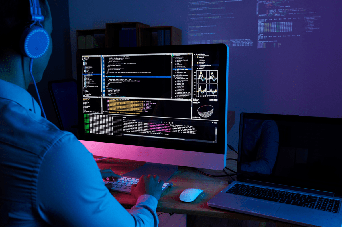 A computer screen with a lot of code displayed